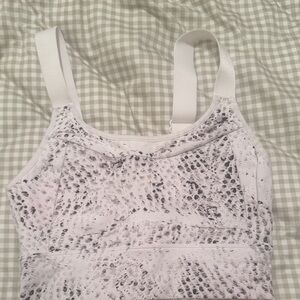 Calia White and Black Patterned Sports Bra